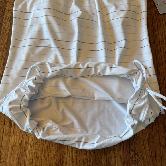 ATHLETA Bra Top Multi Stripe Tinker Tank Womens XS White /Gray Light Blue NWT - Picture 2 of 11